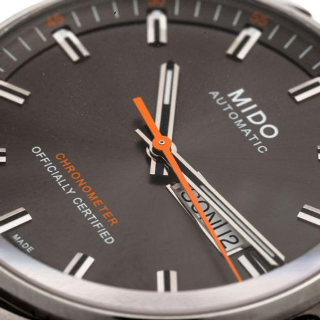 Mido Commander II Automatic Chronometer Grey Dial Silver Steel Strap Watch For Men - M021.431.11.061.01