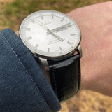 Mido Comander II Automatic Chronometer Silver Dial Black Leather Strap Watch For Men - M021.431.16.031.00