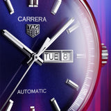 Tag Heuer Carrera Day Date Blue Dial Silver Steel Strap Watch for Women - WBN2012.BA0640