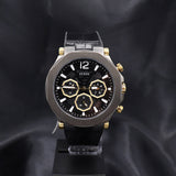 Guess Edge Chronograph Black Dial Black Leather Strap Watch For Men - GW0492G1