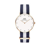 Daniel Wellington Classy Glasgow White Dial Two Tone Nylon Strap Watch For Women - DW00100078