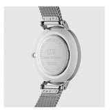 Daniel Wellington Petite Sterling Black Dial Silver Mesh Bracelet Watch For Women - DW00100304