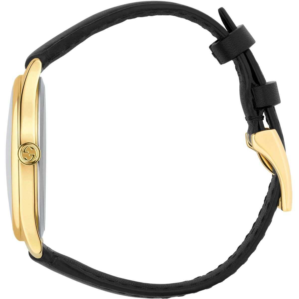 Gucci G-Timeless Mother of Pearl Dial Black Leather Strap Watch For Women - YA126589