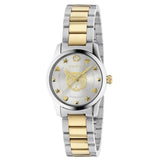 Gucci G Timeless Quartz Silver Dial Two Tone Steel Strap Watch For Women - YA126596
