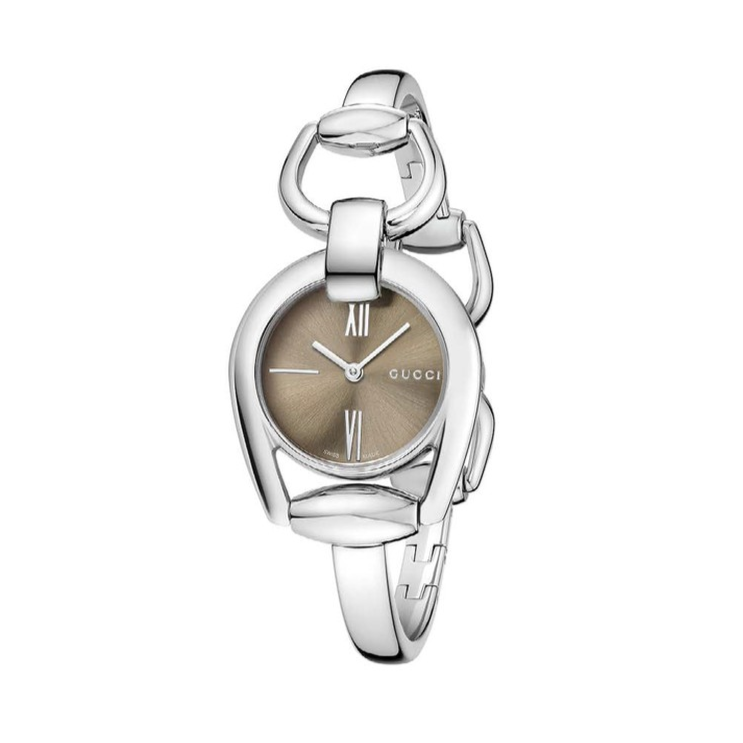 Gucci Horsebit Collection Quartz Brown Dial Silver Steel Strap Watch For Women - YA139501