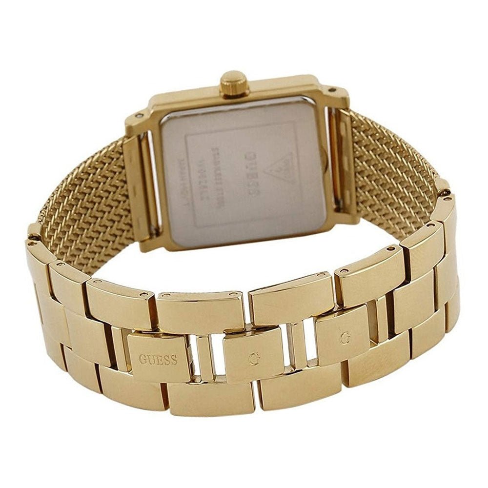 Guess White Dial Gold Mesh Bracelet Watch For Women - W0826L2