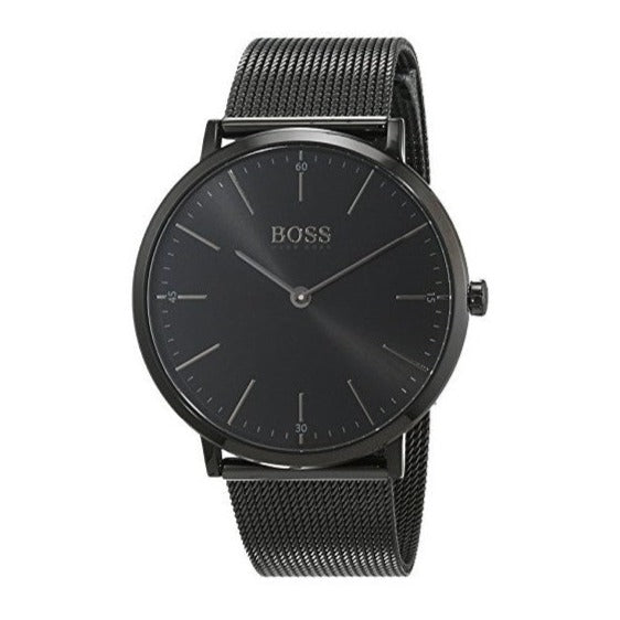 Hugo Boss Horizon Quartz Black Dial Black Mesh Bracelet Watch For Men - 1513542