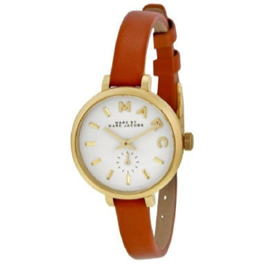 Marc Jacobs Sally White Dial Brown Leather Strap Watch for Women - MBM1351