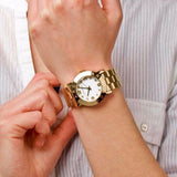 Marc Jacobs Amy White Dial Gold Steel Strap Watch for Women - MBM3056
