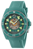 Gucci Dive Automatic Green Dial Green Rubber Strap Unisex Watch - YA136344