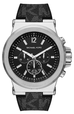 Michael Kors Dylan Chronograph Black Dial Black Rubber Strap Watch For Men - MK8903