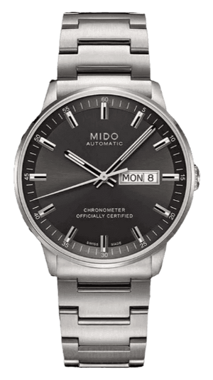 Mido Commander II Automatic Chronometer Grey Dial Silver Steel Strap Watch For Men - M021.431.11.061.00