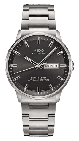 Mido Commander II Automatic Chronometer Grey Dial Silver Steel Strap Watch For Men - M021.431.11.061.00