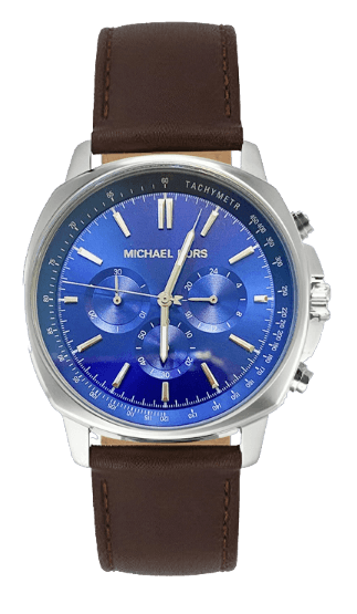 Michael Kors Sullivan Quartz Blue Dial Brown Leather Strap Watch For Men - MK8996