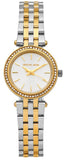 Michael Kors Darci White Dial Two Tone Steel Strap Watch for Women - MK3323