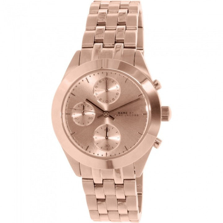Marc Jacobs Peeker Chronograph Rose Gold Dial Rose Gold Steel Strap Watch for Women - MBM3394