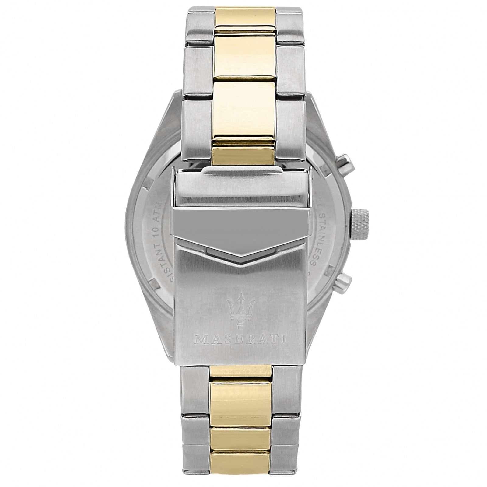 Maserati Competizione Chronograph Black Dial Two Tone Steel Strap Watch For Men - R8853100016