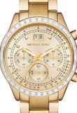 Michael Kors Brinkley Diamonds Gold Dial Gold Steel Strap Watch for Women - MK6187