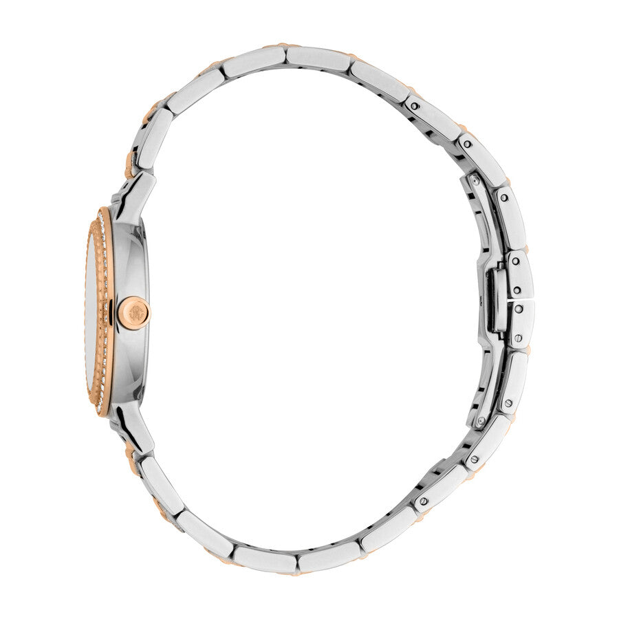 Just Cavalli Glam Silver Dial Two Tone Steel Strap Watch for Women - RC5L098M0075