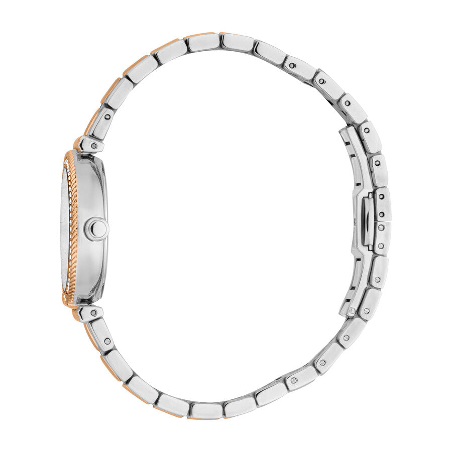 Just Cavalli Chiarezza Snake Core Silver Dial Two Tone Steel Strap Watch for Women - RC5L078M0075