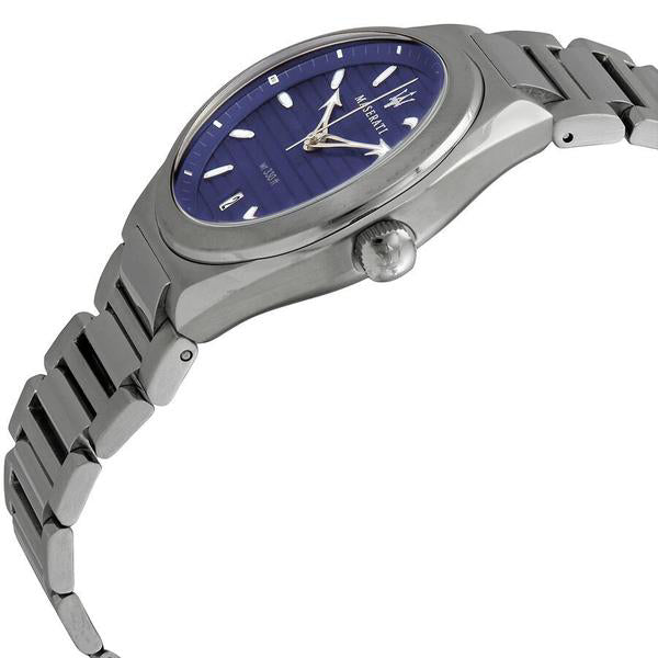 Maserati Triconic Quartz Blue Dial Silver Steel Strap Watch For Men - R8853139002