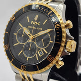 Michael Kors Bayville Chronograph Black Dial Two Tone Steel Strap Watch For Women - MK8872