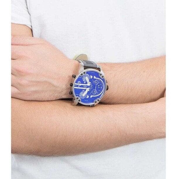 Diesel Mr. Daddy 2.0 Chronograph Black Dial Grey Nylon Strap Watch For Men - DZ7429