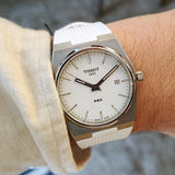 Tissot PRX 40 White Dial White Rubber Strap Watch For Men - T137.410.17.011.00