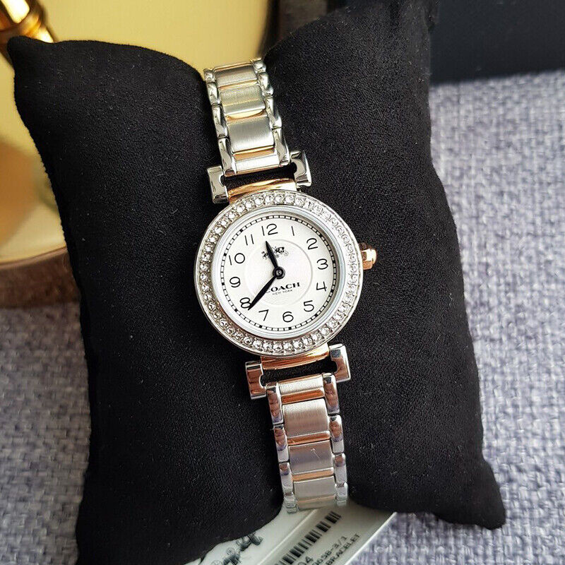 Coach Madison Crystals Silver Dial Two Tone Steel Strap Watch for Women - 14502404