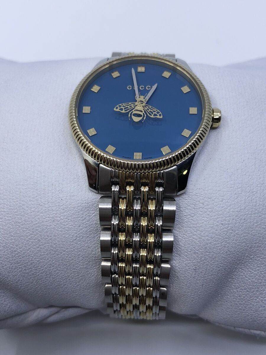 Gucci G Timeless Quartz Blue Dial Two Tone Steel Strap Watch For Women - YA1265029