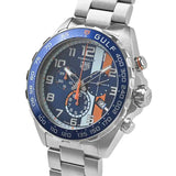 Tag Heuer Formula 1 Gulf Edition Chronograph Blue Dial Silver Steel Strap Watch for Men - CAZ101AT.BA0842