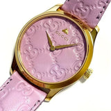 Gucci G Timeless Quartz Lilac Dial Lilac Leather Strap Watch For Women - YA1264098