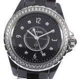 Chanel J12 Diamonds Ceramic Black Dial Black Steel Strap Watch for Women - J12 H3108