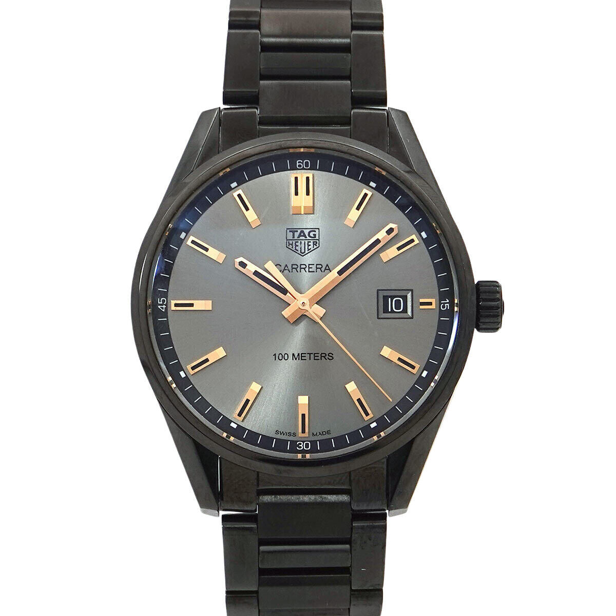 Tag Heuer Carrera Special Edition Black Dial Black Steel Strap Watch for Women - WAR1113.BA0602