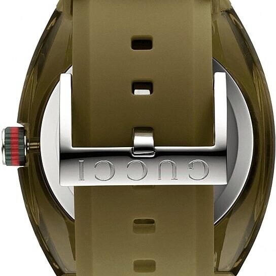 Gucci Sync XXL Quartz Brown Dial Brown Leather Strap Watch For Men - YA137106