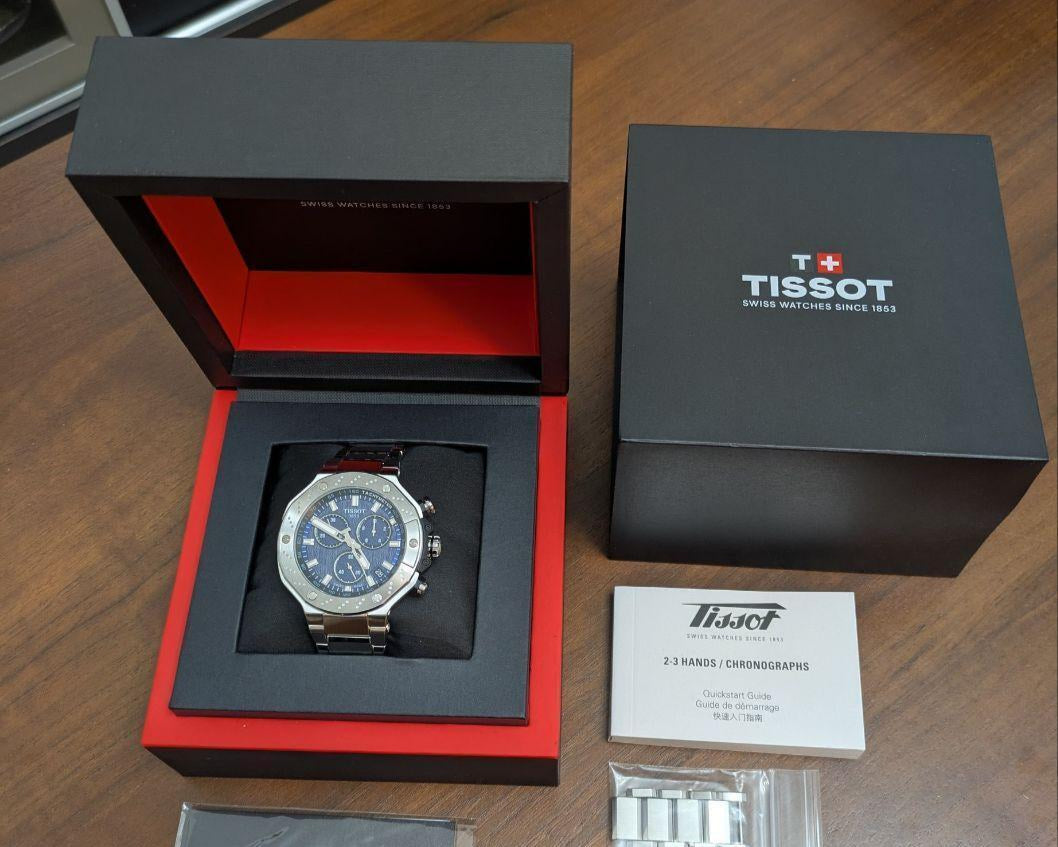 Tissot T Race Chronograph Blue Dial Silver Steel Strap Watch For Men - T141.417.11.041.00