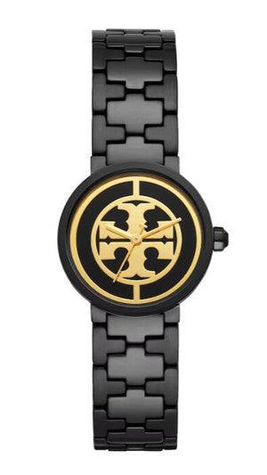 Tory Burch Reva Black Dial Black Steel Strap Watch for Women - TBW4038