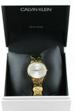 Calvin Klein Snake Silver Dial Yellow Gold Steel Strap Watch For Women - K6E23546