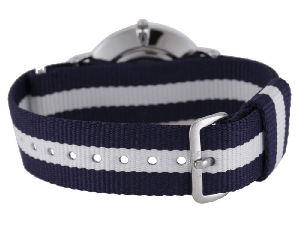 Daniel Wellington Classy Glasgow White Dial Two Tone Nylon Strap Watch For Women - DW00100082