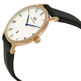 Daniel Wellington Classic Sheffield White Dial Black Leather Strap Watch For Men - DW00100084