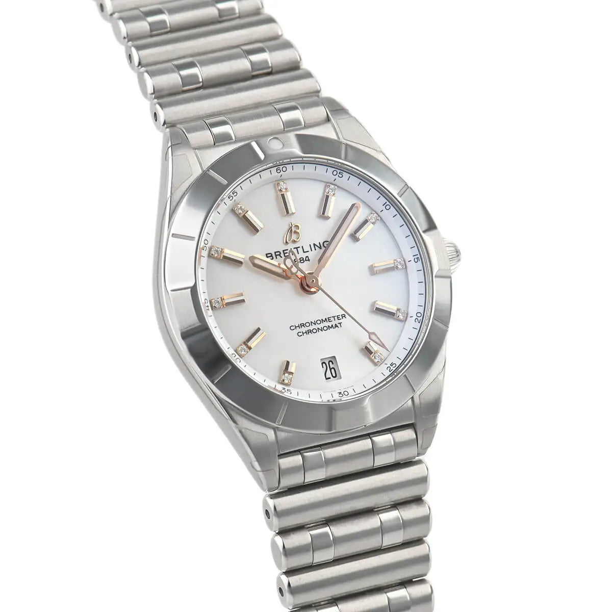 Breitling Chronomat 32 Mother of Pearl Dial Silver Steel Strap Watch for Women - A77310101A4A1