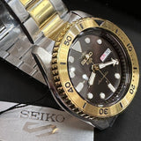 Seiko 5 Sports Automatic Brown Dial Two Tone Steel Strap Watch For Men - SRPK24