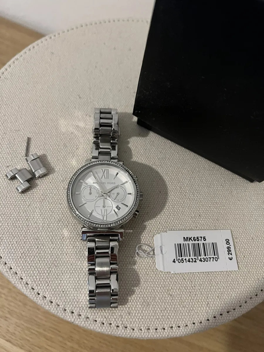Michael Kors Sofie Quartz Silver Dial Silver Steel Strap Watch For Women - MK6575
