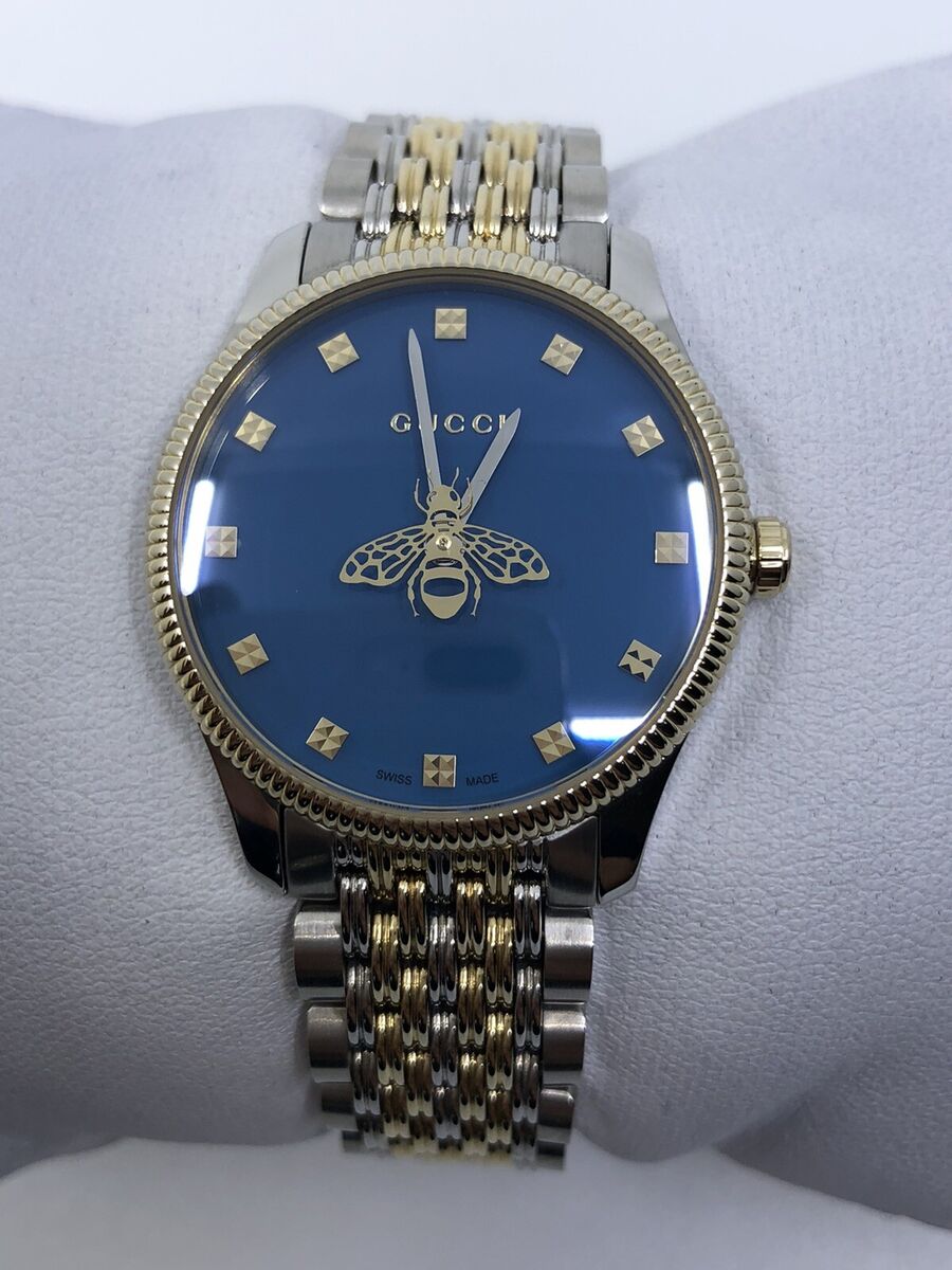 Gucci G Timeless Quartz Blue Dial Two Tone Steel Strap Watch For Women - YA1265029