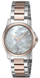Gucci G Timeless Diamonds Mother of Pearl Dial Two Tone Steel Strap Watch For Women - YA126544