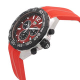 Tag Heuer Formula 1 Chronograph Red Dial Red Rubber Strap Watch for Men - CAZ101AN.FT8055