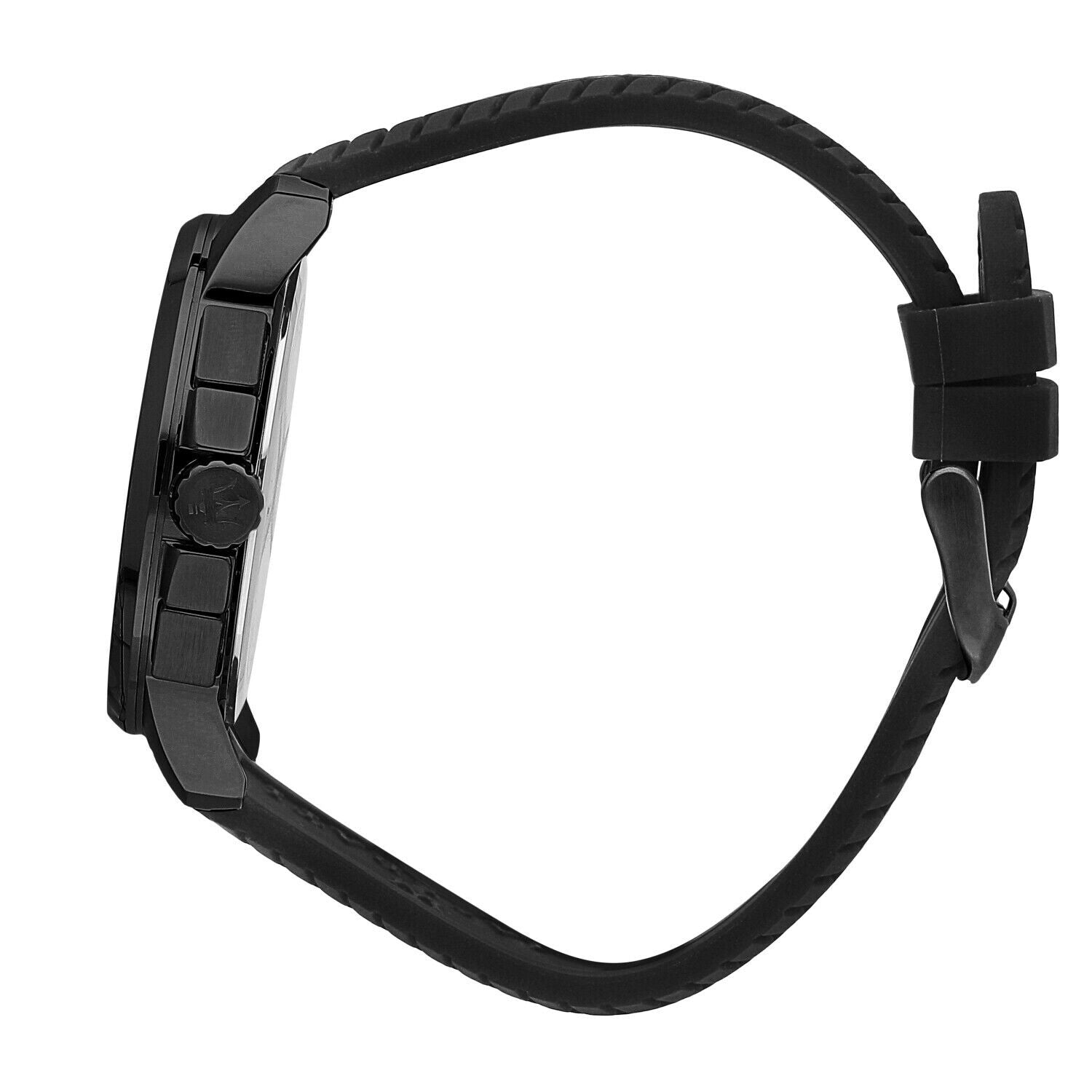 Maserati Successo 44mm White Dial Black Silicone Strap Watch For Men - R8871621010