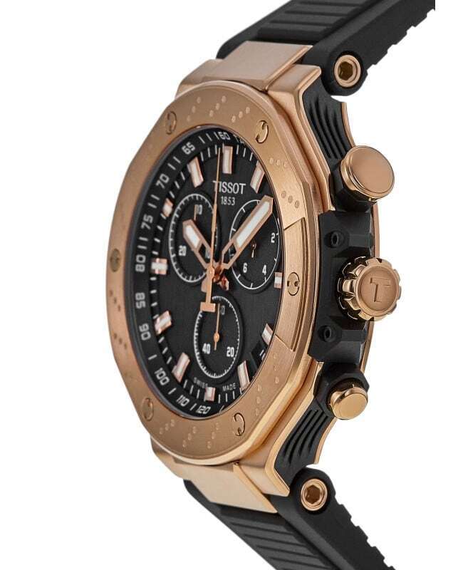 Tissot T Race Chronograph Black Dial Black Rubber Strap Watch For Men - T141.417.37.051.00
