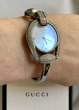 Gucci Horsebit Collection Diamonds Mother of Pearl Dial Silver Steel Strap Watch For Women - YA139505