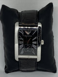 Emporio Armani Black Dial Black Leather Strap Watch For Men - AR0143
